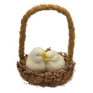 Department 56 Vintage Lovebirds Figurine In Wicker Basket